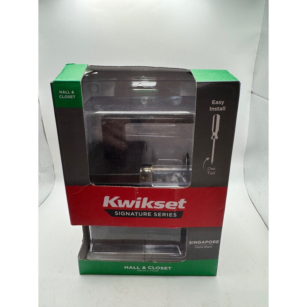 Kwikset Signature Series Singapore Hall Closet Door Lever‎ Matte Black 97201-114